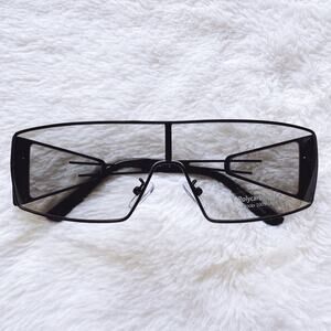Shane Clear Black Wrap-Around Sunglasses